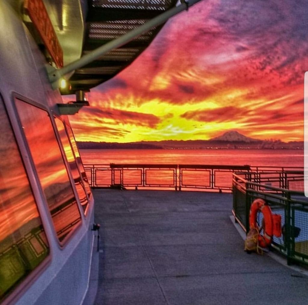 Explore Vashon Island sunrise. Taken by Washington State Ferry Worker