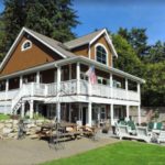 Vashon Island VRBO - KVI Beach House back of house facing the beach